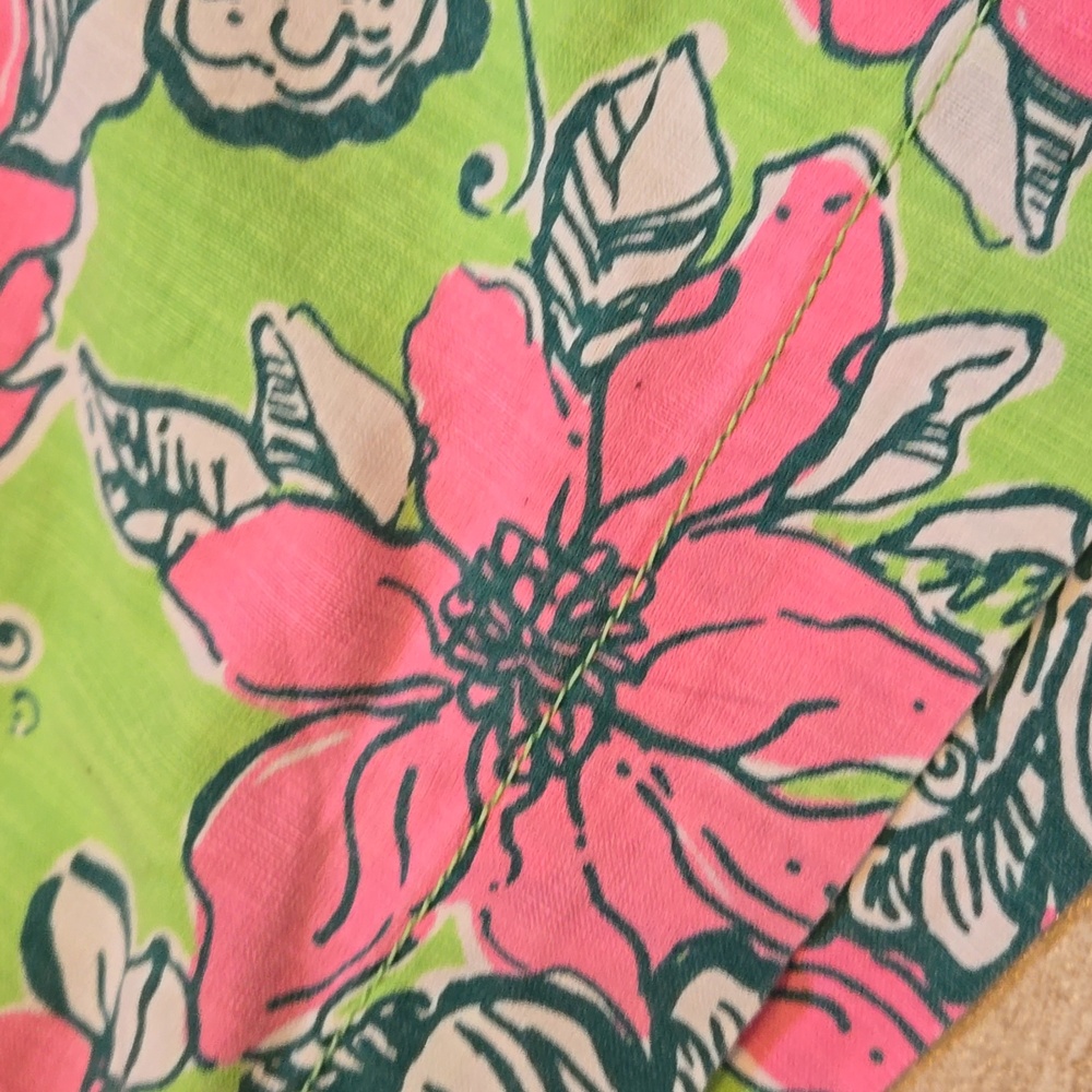 Lilly Pulitzer Pink/Green Floral Print Shorts - Picture 3 of 9